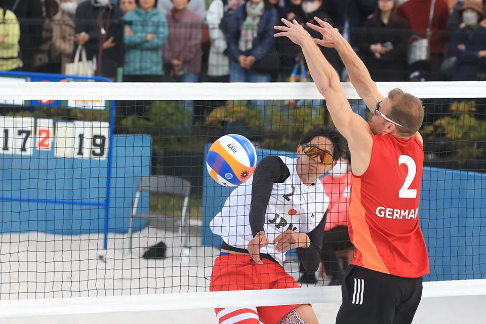 Beach volleyball match at 25th Summer Deaflympics Tokyo 2025